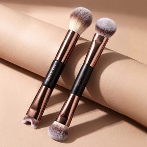 MAANGE Wholesale 2PCS Double-ended Makeup Brush Foundation Conture Concealer Loose Powder  Facial Professional Makeup Brush Set - 图片 2