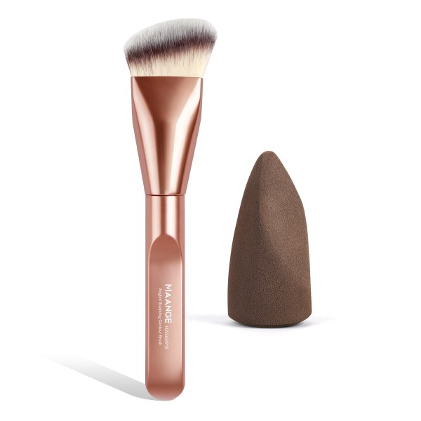 MAANGE Wholesale New Arrival Single Sloping Makeup Brush 1pcs Powder Puff Fluffy Soft Fibers Professional Contour Makeup Brush