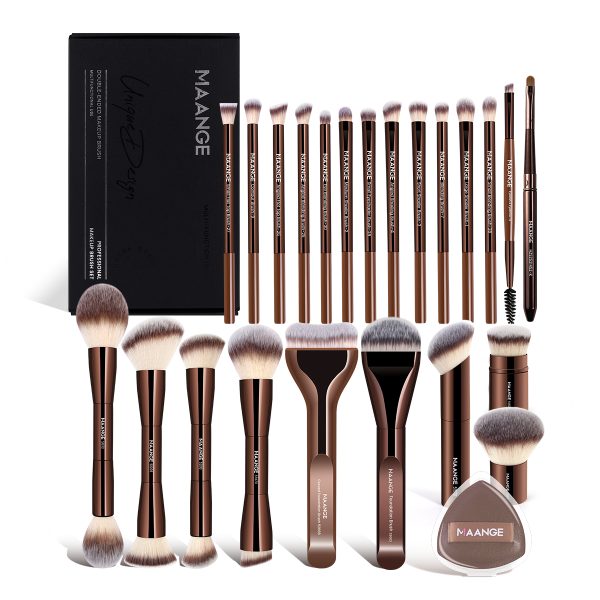 MAANGE Wholesale 22pcs Makeup Brush Set with Box 1 Powder Puff  Luxury Professional Custom Private Label Soft Makeup Brush Set