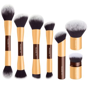 MAANGE Wholesale 7pcs Custom Makeupbrushes Loose Powder Blush Foundation Highlighter Concealer Professional Makeup Brushes