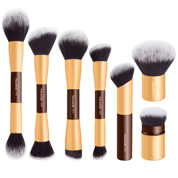 MAANGE Wholesale 7pcs Custom Makeupbrushes Loose Powder Blush Foundation Highlighter Concealer Professional Makeup Brushes