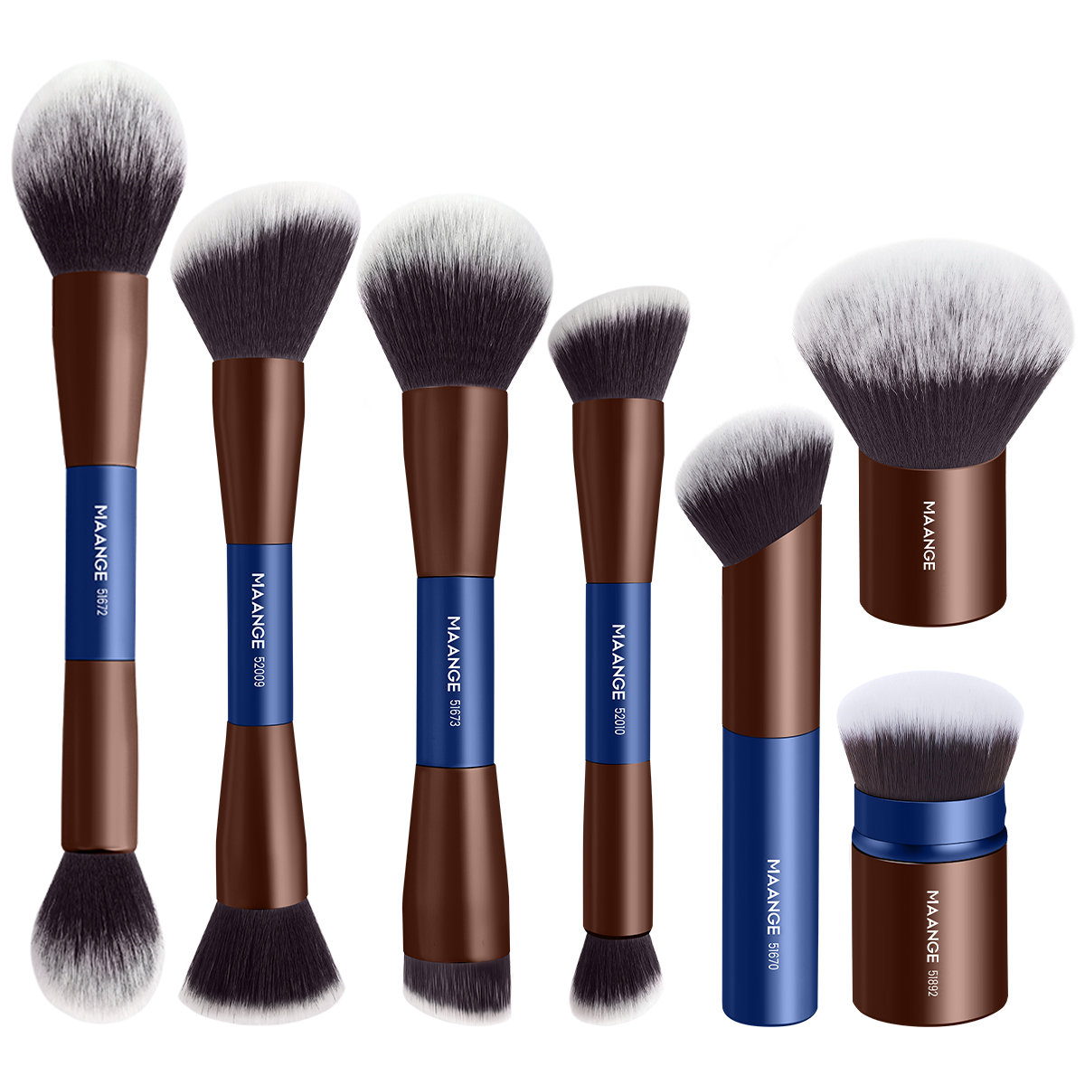 MAANGE Wholesale 7pcs Custom Makeup Brushes  Loose Powder Blush Foundation Highlighter Concealer Professional Makeup Brush Set - 图片 1