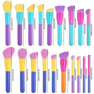 MAANGE  Wholesale 19pcs  Wooden Handle Makeup Brush Eyeshadow Blush Foundation Loose Powder Professional Makeup Brush Set - 图片 22
