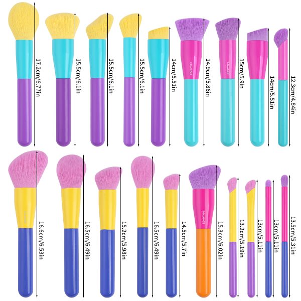 MAANGE Wholesale 19pcs Wooden Handle Makeup Brush Eyeshadow Blush Foundation Loose Powder Professional Makeup Brush Set