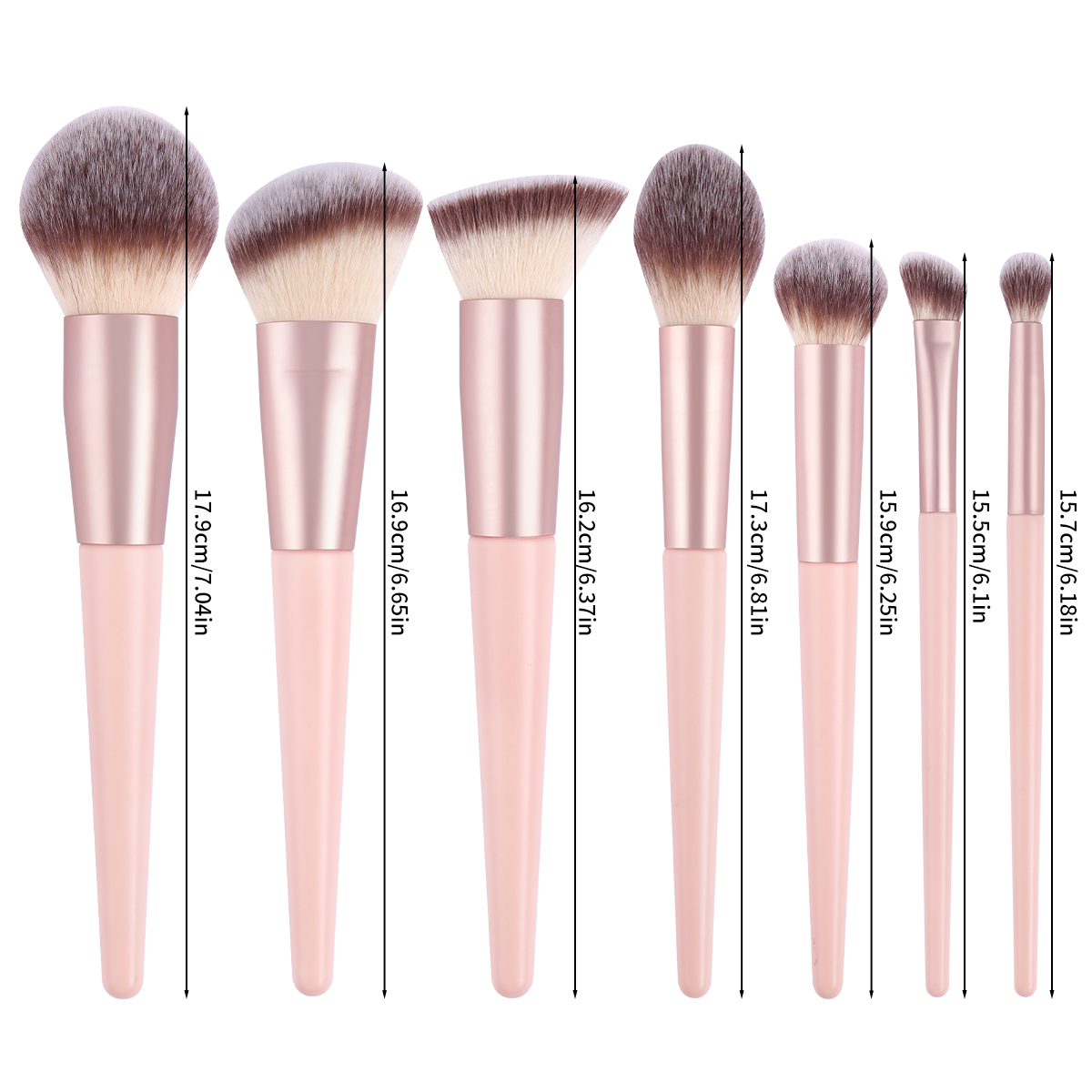MAANGE Custom Logo OEM&ODM Luxury 7pcs Double-ended Makeup Brushes Set Private Label Facial Professional Makeup Brush Set - 图片 10