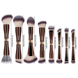 MAANGE Wholesale 8pcs Double-headed Makeup Brush Set  Loose Powder Foundation Concealer Blush  Custom OEM&ODM Makeup Brush Set - 图片 10
