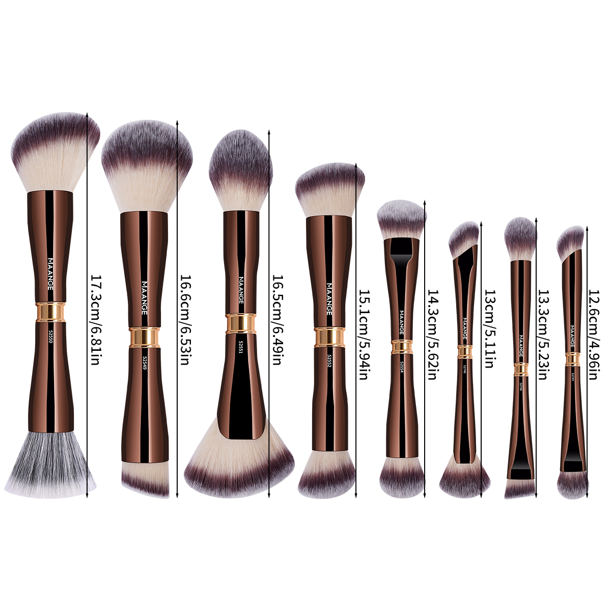 MAANGE Wholesale 8pcs Double-headed Makeup Brush Set  Loose Powder Foundation Concealer Blush  Custom OEM&ODM Makeup Brush Set - 图片 10
