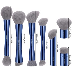 MAANGE Custom OEM&ODM 7pcs  Makeup Brushes  Loose Powder Blush Foundation Highlighter Concealer Professional Makeup Brushes - 图片 9