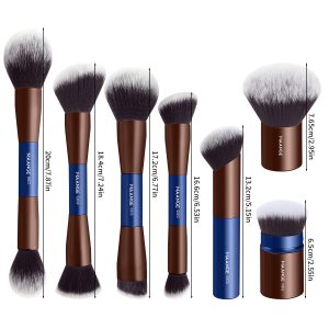 MAANGE Wholesale 7pcs Custom Makeup Brushes  Loose Powder Blush Foundation Highlighter Concealer Professional Makeup Brush Set - 图片 10