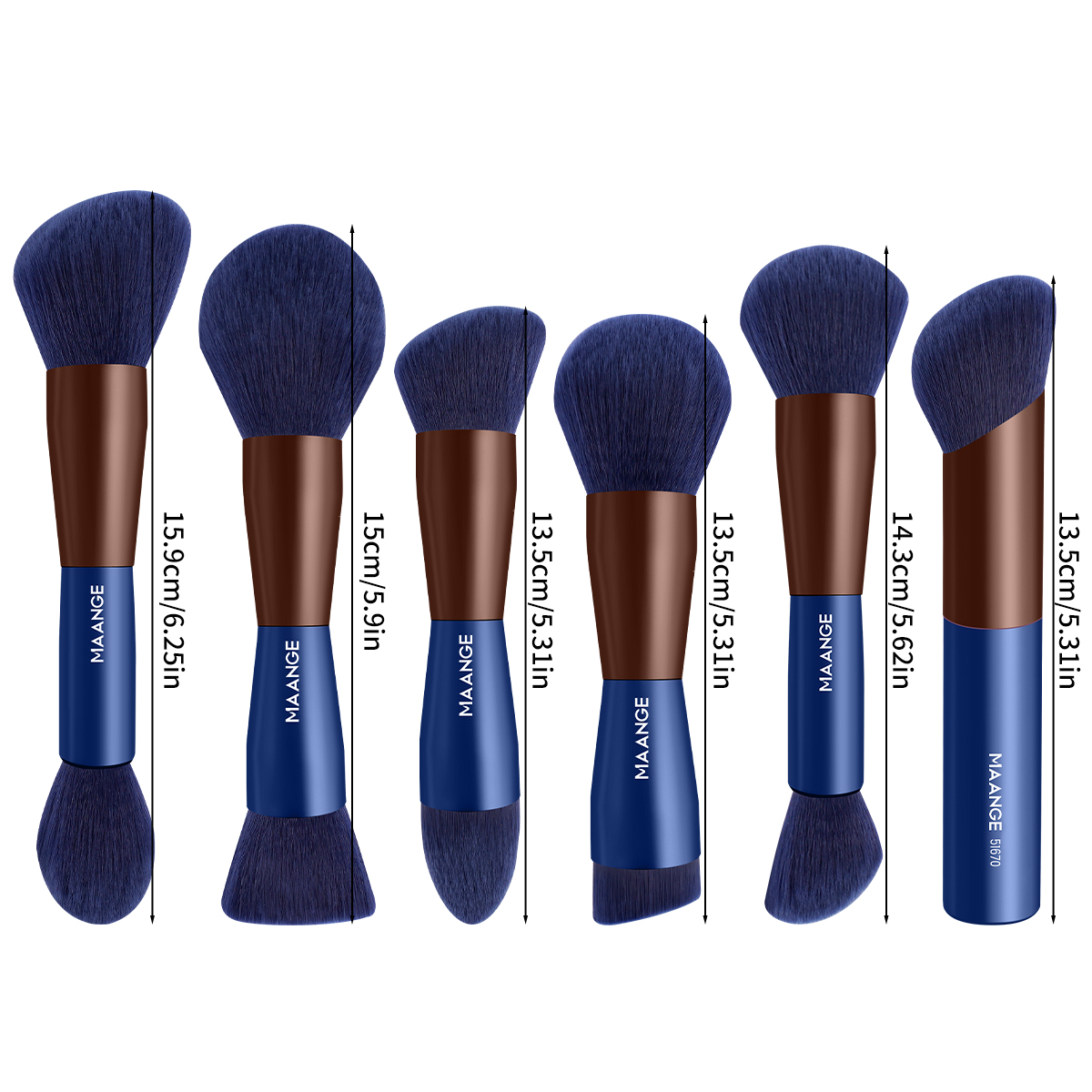 MAANGE Custom New Arrival 6PCS Makeup Brushes Foundation Brushes Concealer Brushes Facial Professional Makeup Brush Set - 图片 8