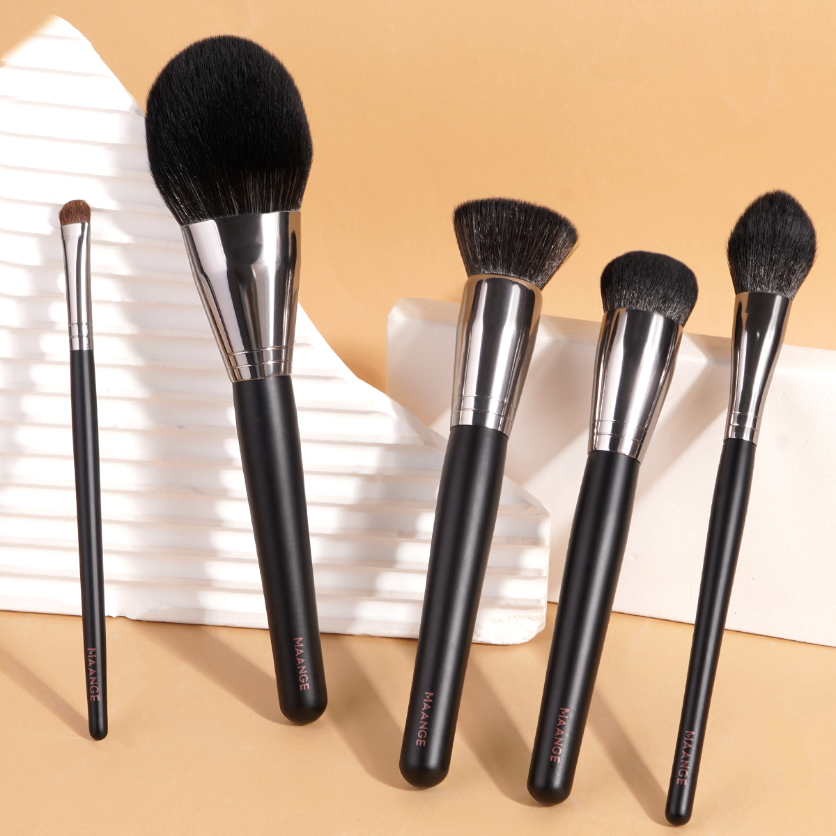 MAANGE 5PCS Wholesale Cosmetic Brush Concealer Foundation Loose Powder Blush Eyeshadow Facial Professional Makeup Brush Set - 图片 7