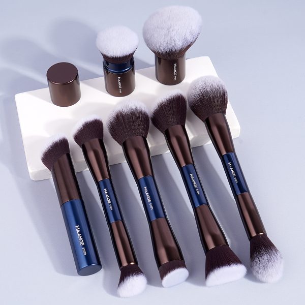MAANGE Wholesale 7pcs Custom Makeup Brushes Loose Powder Blush Foundation Highlighter Concealer Professional Makeup Brush Set