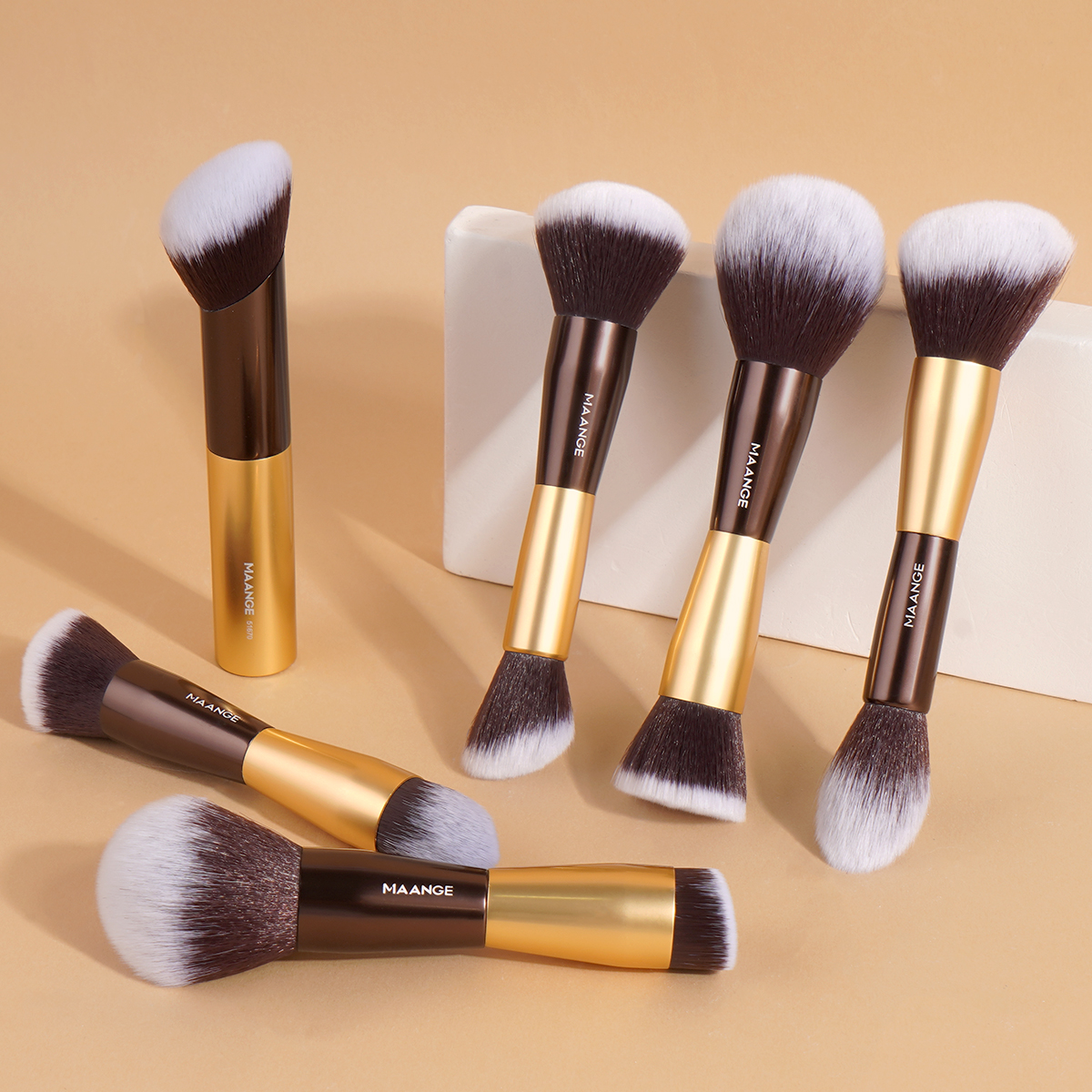 MAANGE New Arrival 6PCS Makeup Brushes Foundation Brushes Concealer Brushes Customizable Facial Professional Makeup Brush Set - 图片 8
