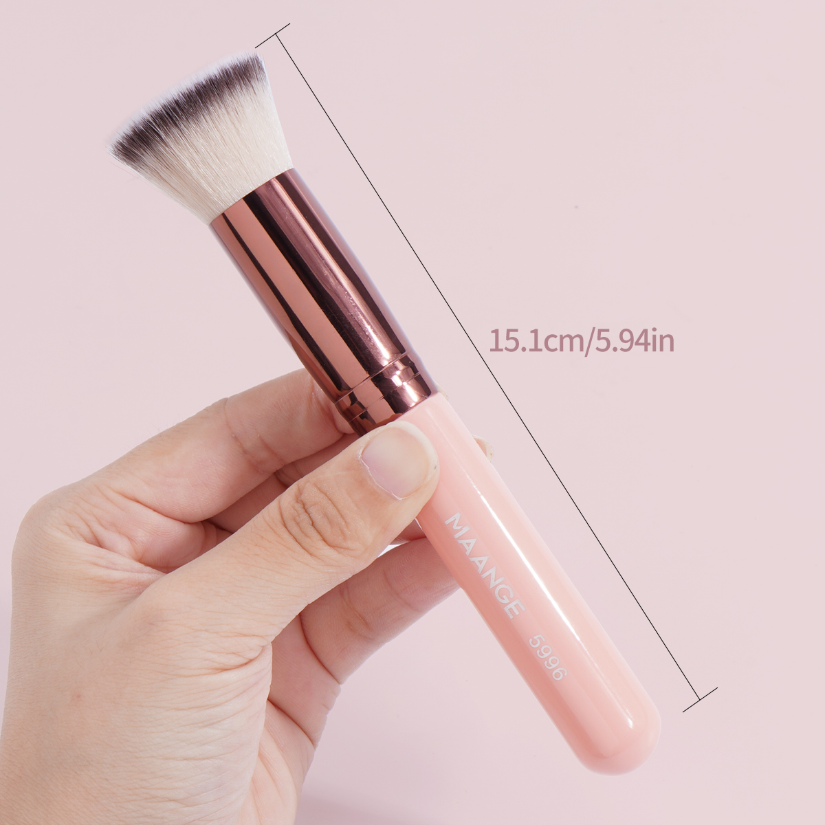 MAANGE Custom OEM&ODM Private Label Flat Foundation Brush Liquid Powder Puff Wholesale Vegan Soft Full Coverage Makeup Brush - 图片 4