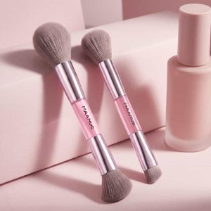 MAANGE 7 PCS Foundation Makeup Brushes with Makeup Sponge & Travel Case(Pink)Includes Powder Puffs & Mini Makeup Sponges, Soft Dense Synthetic Bristles for Foundation, Blush, Concealer & Eyeshadow - 图片 6