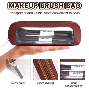 MAANGE 7 PCS Foundation Makeup Brush Set With Bag, Make up Brushes, Eyeshadow Concealer Brush, Double-ended Foundation Contour Powder Blush, Professional Face brush Set Tools For Liquid,Cream (Gray) - 图片 8