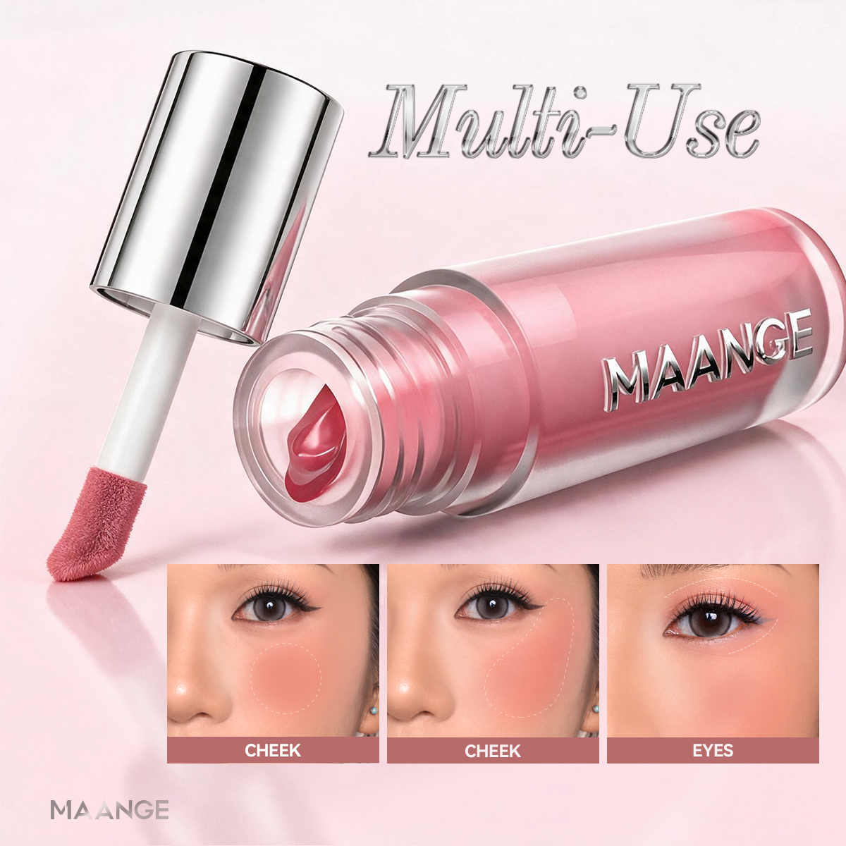 MAANGE Liquid Blush Lightweight Matte Finish Soft-focus Effect Silky Smooth Blending Highly Pigmented Facial Liquid Blush - 图片 5