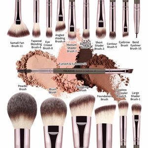 MAANGE Wholesale Custom Logo 17pcs Cosmetic Brush Set Foundation Loose Powder Contour Concealer Eyeshadow Face Makeup Brush Set - 图片 2