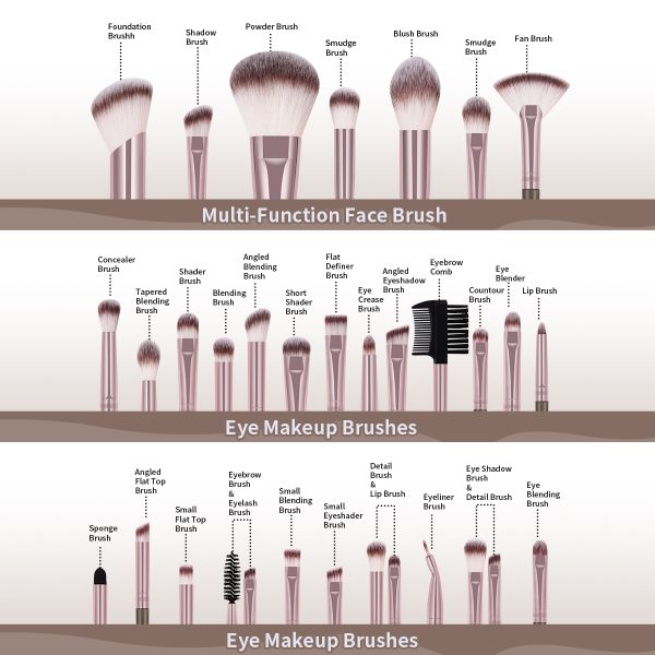 MAANGE Professional 30pcs Face Makeup Brush Set Foundation Blush Contouring Eyeshadow Cosmetic Beauty Wholesale Makeup Tools
