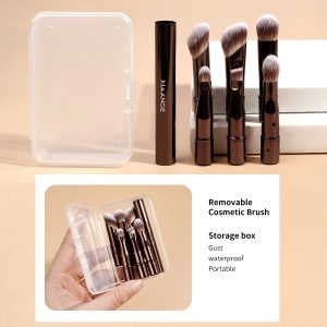 MAANGE New Arrival 6-in-1 Custom OEM&ODM 6-in-1 Single Makeup Brush 3PCS Powder Puff Professional  Eyeshadow Makeup Brush Set - 图片 2