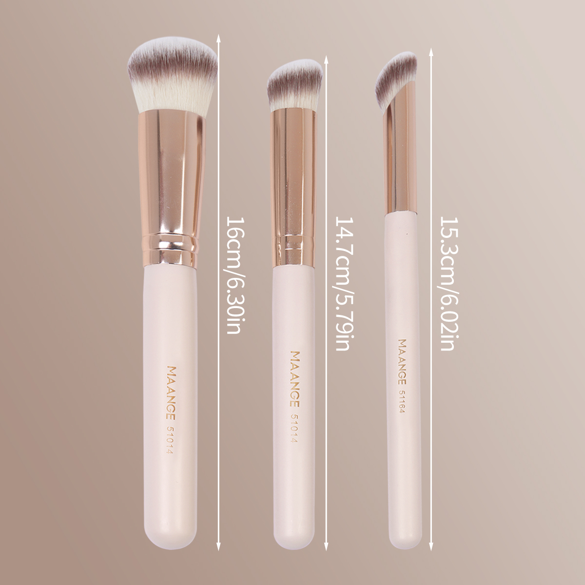 MAANGE 3pcs Professional Makeup Brush Foundation Powder Blush Face Beauty Tools 2PCS Powder Puff   Makeup Brush Set - 图片 4