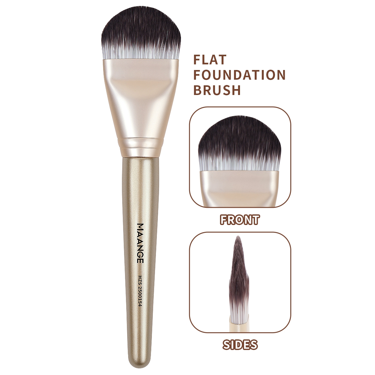 MAANGE Wholesale Custom OEM&ODM Private Label Flat Foundation Brush Liquid  Soft Makeup Tools Full Coverage Makeup Brush Kit - 图片 5