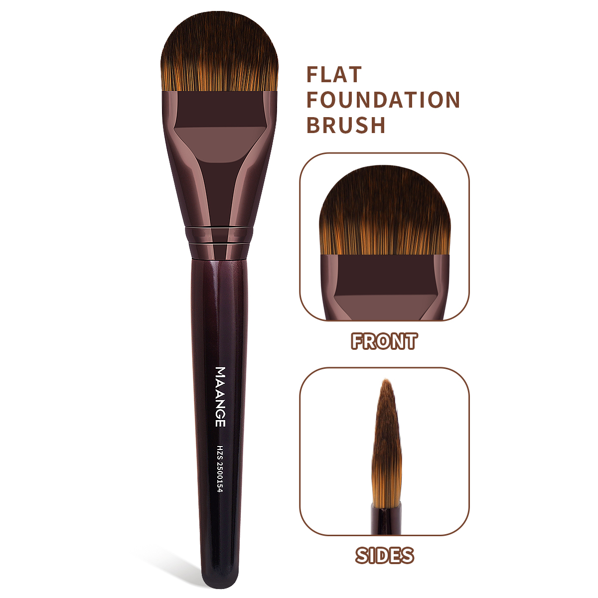 MAANGE Custom OEM&ODM Private Label Flat Foundation Brush  Liquid Concealer Brush Wholesale  Soft Full Coverage Makeup Brushes - 图片 4