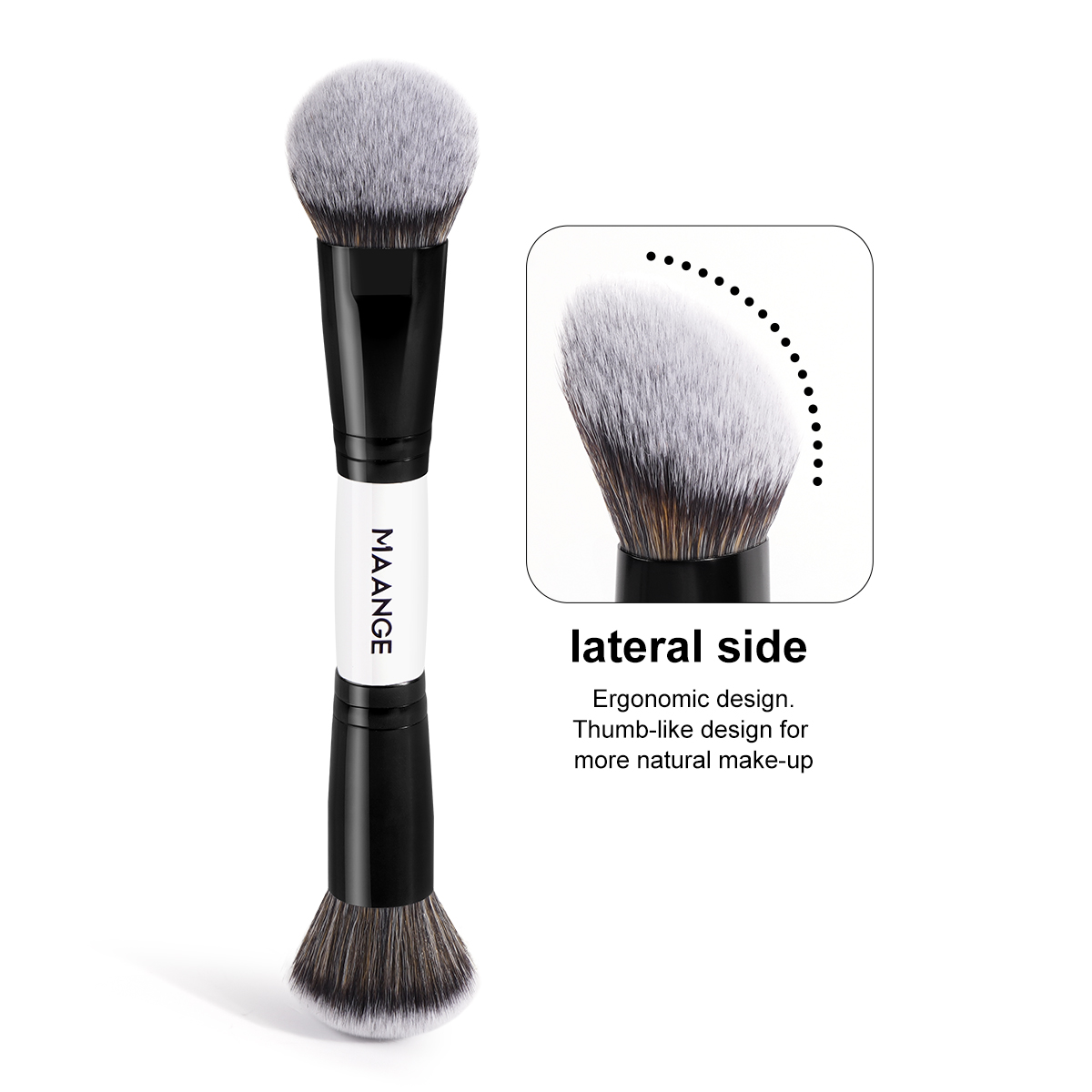 MAANGE Wholesale Hot Selling Custom Logo Dual-Ended Foundation Concealer Loose Powder Blush Single Makeup Brush - 图片 1