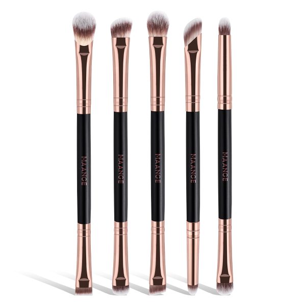 MAANGE Wholesale Custom OEM&ODM 5pcs Wooden Makeup Brushes Factory Eye Professional Brushes Makeup Set