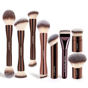 MAANGE Custom OEM&ODM  8PCS Facial  Brush Loose Powder Foundation Concealer Blush  Professional Makeup Brush Kit