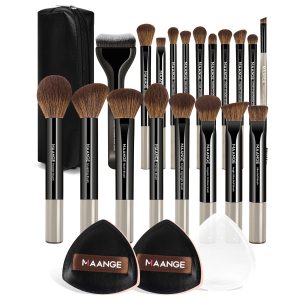 MAANGE Wholesale 19pcs Makeup Brush Set 2pcs Powder Puff Face Brush Eyeshadow Brush Professional Makeup Brush Set