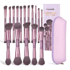 MAANGE New Arrival Luxury 16pcs Double-ended Brush Eye Shadow Loose Powder Foundation Liquid Professional Makeup Brush Set