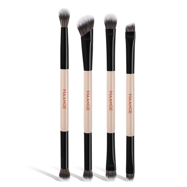 Maange Professional 4pcs Eye Makeup Brush Set Custom OEM&ODM Logo Natural Wholesale Makeup Brushes Set Makeup Tools