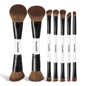 MAANGE Professional 7pcs Double-ended Makeup Brush Set Loose Powder Eyes Foundation Facial  Brush  Makeup Tools