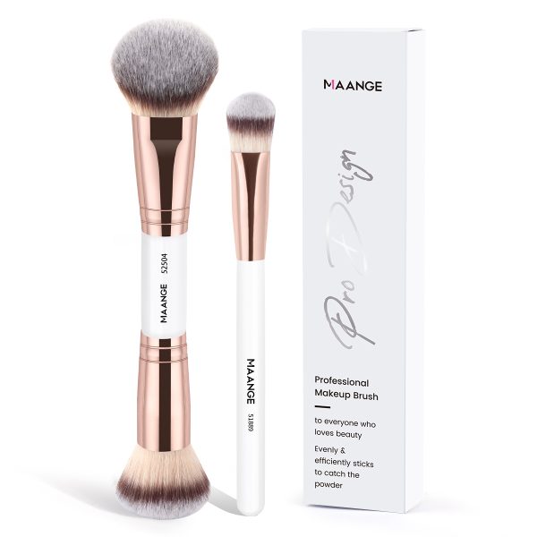 MAANGE Wholesale 2PCS Makeup Brush Foundation Loose Powder Contouring Private Label ODM&OEM Liquid/BB Cream Makeup Tools