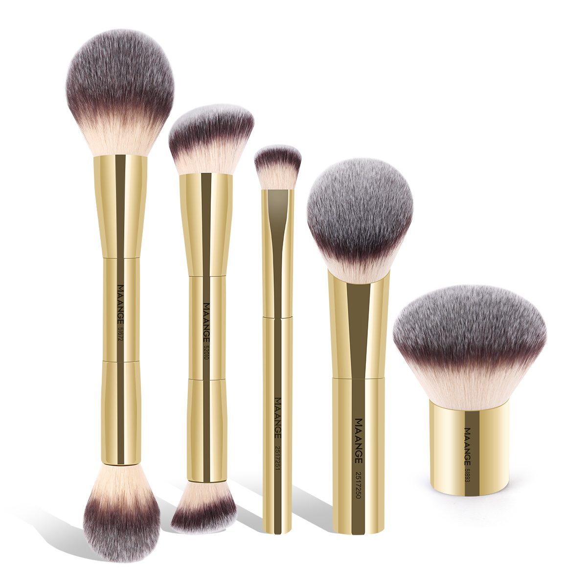 MAANGE High Quality Professional 5pcs Makeup Brush Foundation Loose Powder Highlights Custom logo Private Label Makeup Brush Set - 图片 1
