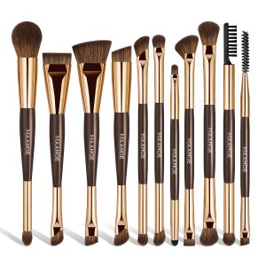 MAANGE Wholesale Custom Logo 11pcs Double-ended Makeup Brush Set Makeup Brush Tool Professinal Facial Makeup Brush Set