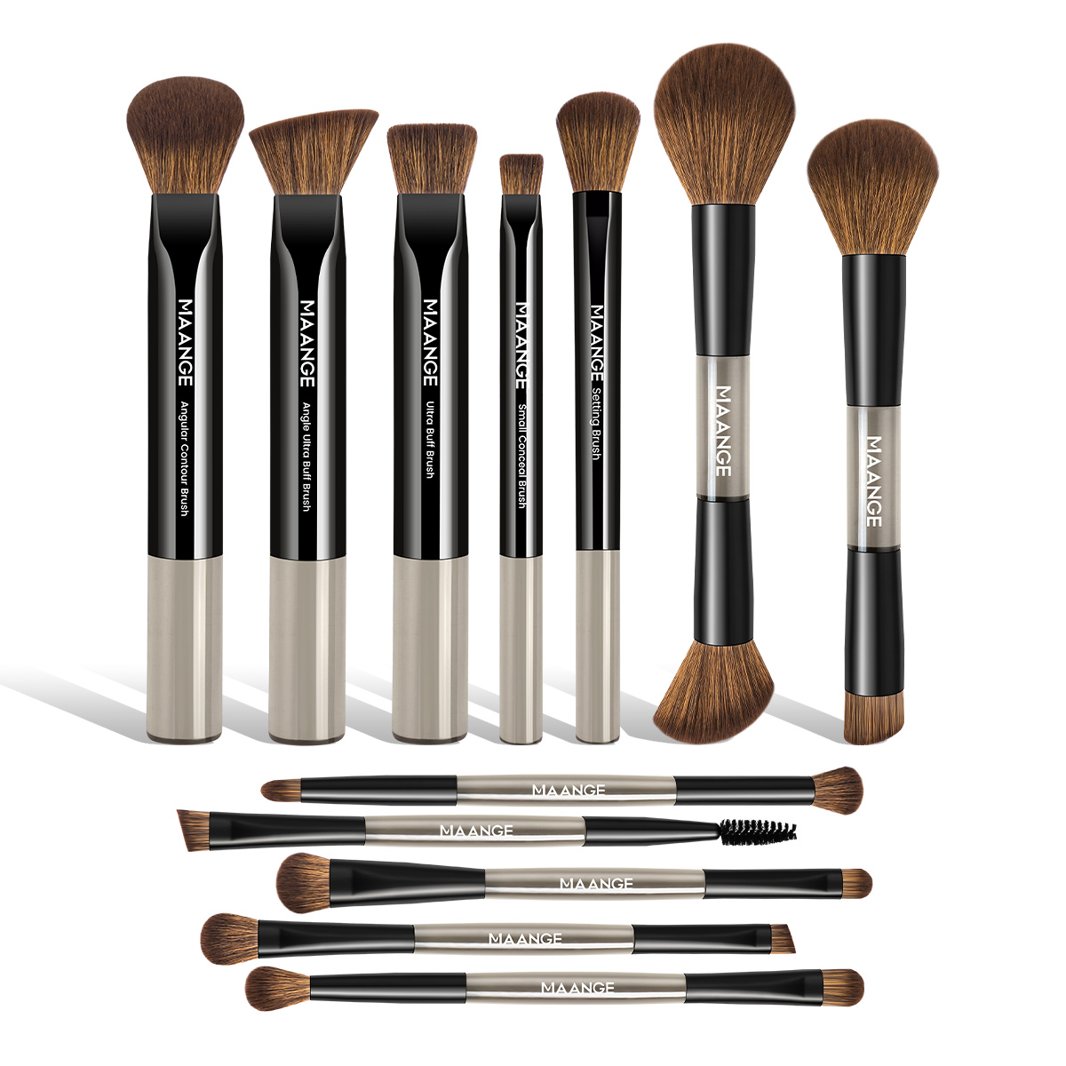 MAANGE Wholesale Professional 12pcs Makeup Brush Set  Eyeshadow Foundation Blush Powder Brushes Professional  Makeup Brushes Set - 图片 1