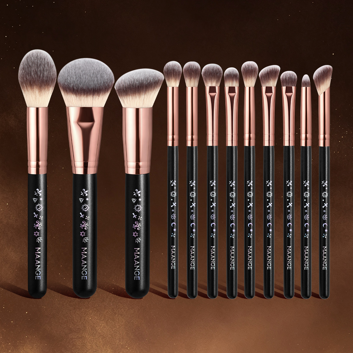MAANGE Wholesale Custom logo OEM&ODM 12PCS Makeup Brushes Set Facial Professional Makeup Brushes Set - 图片 1