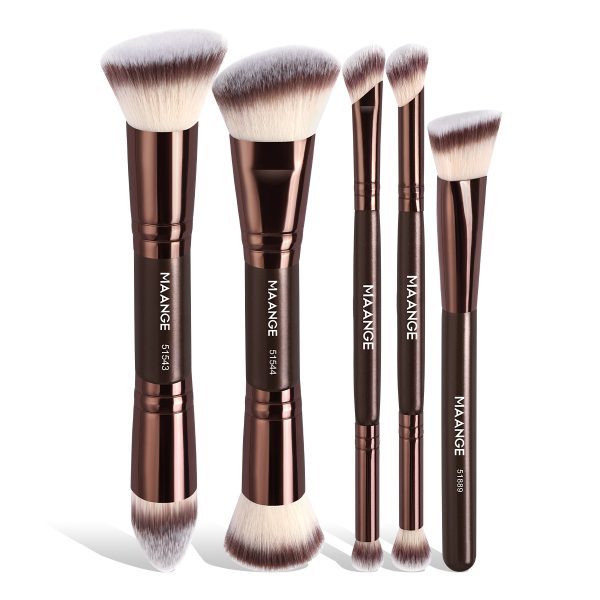 MAANGE Custom OEM&ODM Professional 5PCS Makeup Brush Set Foundation Contour Loose Powder Blush Professional Makeup Brushes