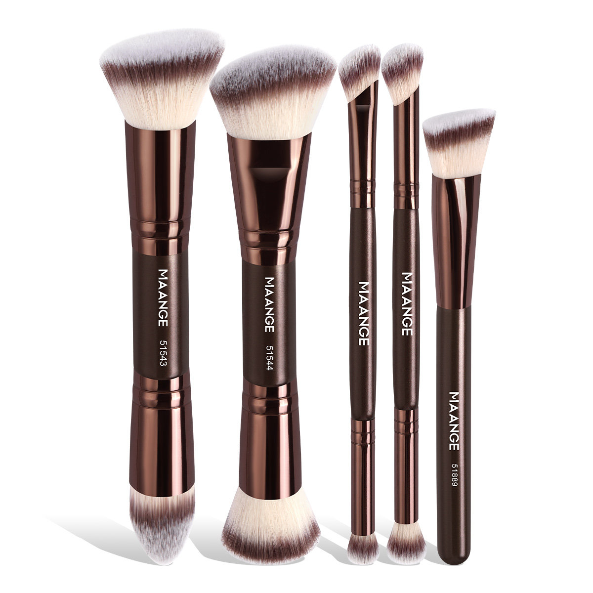 MAANGE Custom OEM&ODM Professional 5PCS Makeup Brush Set Foundation Contour Loose Powder  Blush Professional Makeup Brushes - 图片 1