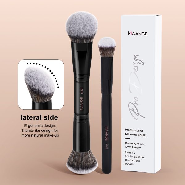 MAANGE Wholesale 2PCS Makeup Brush Foundation Loose Powder Contouring Private Label ODM&OEM Liquid/BB Cream Makeup Brush Kit