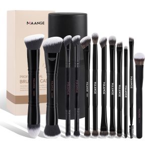 MAANGE Wholesale 12pcs Double-ended Makeup Brushes Set Foundation Powder Blending 12PCS Professional Makeup Brushes Set