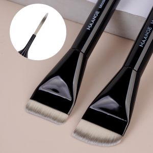 MAANGE Luxury 2PCs Flat Foundation Brush Set Private Label &OEM Streak-Free Liquid/BB Cream Makeup Tools Brush Makeup Brush Set - 图片 3