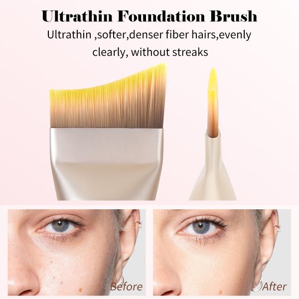MAANGE Wholesale Foundation Brush Wood Handle Single Makeup Foundation Brush Facial Makeup Brushes