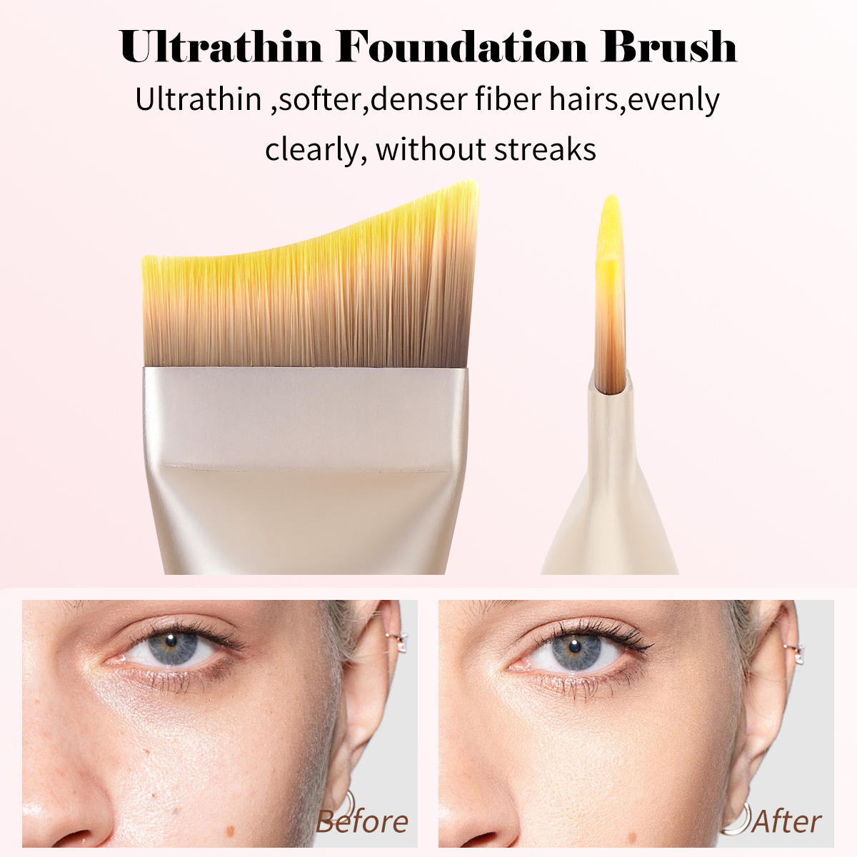 MAANGE Wholesale Foundation Brush Wood Handle Single Makeup Foundation Brush Facial Makeup Brushes - 图片 6
