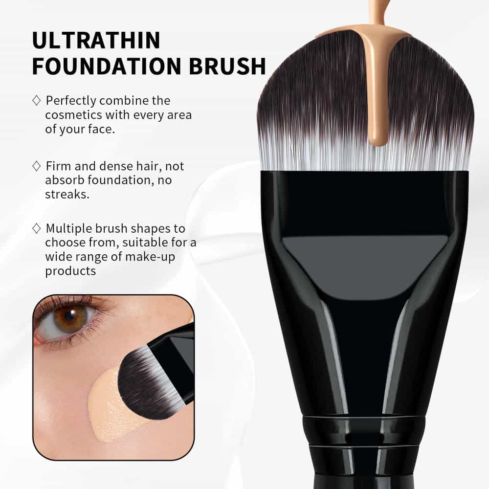 MAANGE Custom OEM&ODM Private Label Flat Foundation Brush for Liquid Wholesale  Soft Full Coverage Makeup Brushes - 图片 3