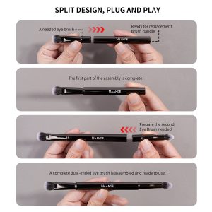 MAANGE New Arrival 6-in-1 Makeup Brush Custom OEM&ODM Single Makeup Brush 3PCS Powder Puff Professional  Eye Makeup Brush Set - 图片 2