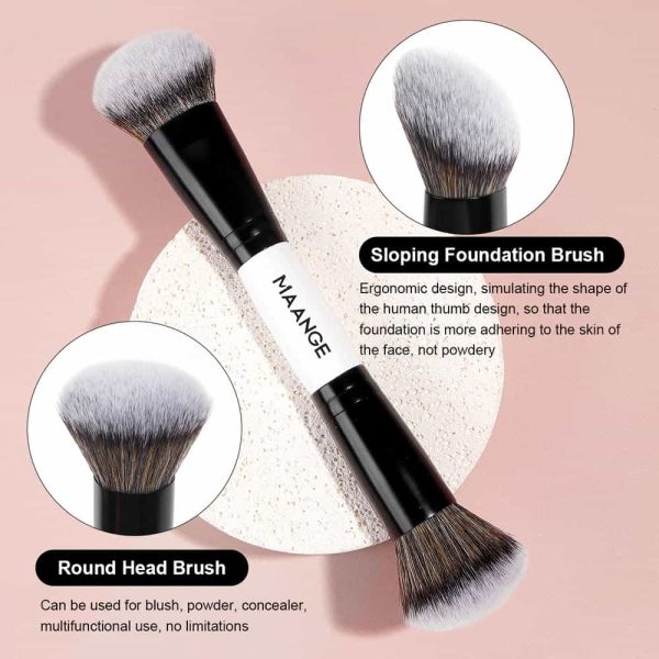 MAANGE Wholesale Hot Selling Custom Logo Dual-Ended Foundation Concealer Loose Powder Blush Single Makeup Brush