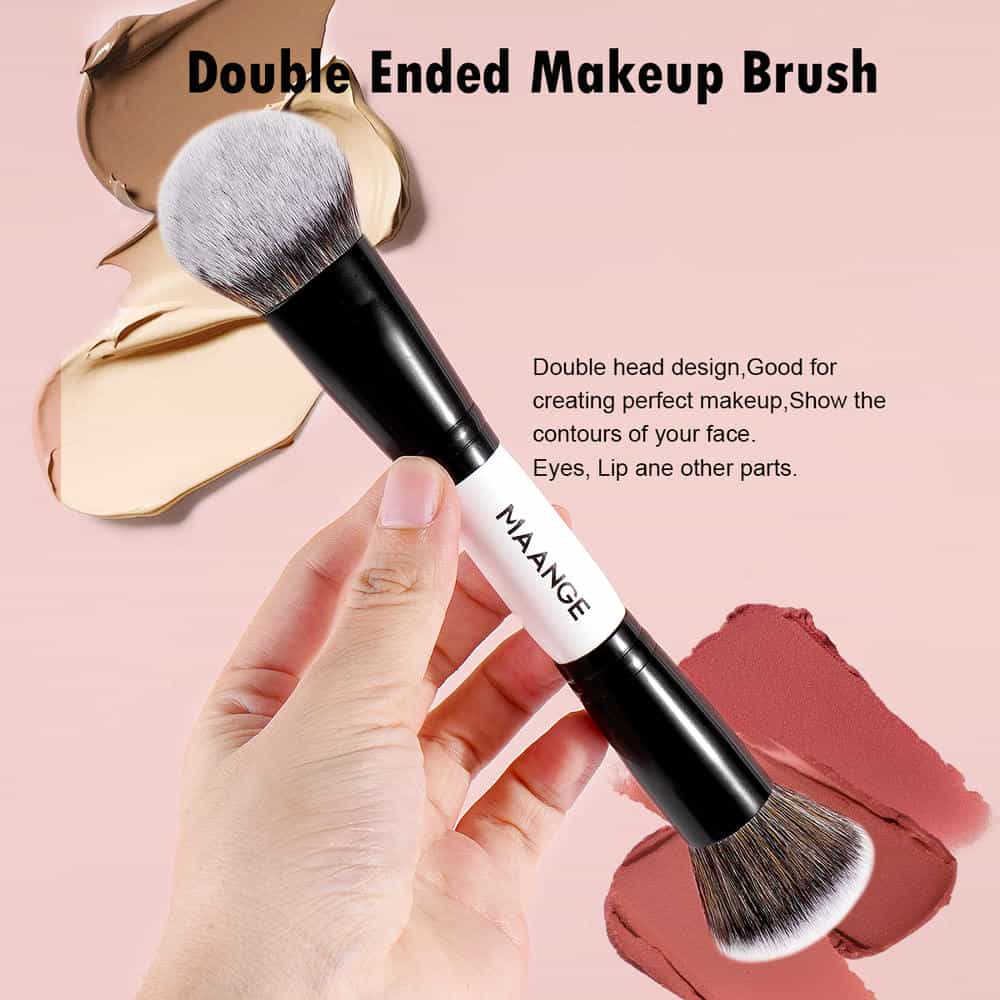 MAANGE Wholesale Hot Selling Custom Logo Dual-Ended Foundation Concealer Loose Powder Blush Single Makeup Brush - 图片 6